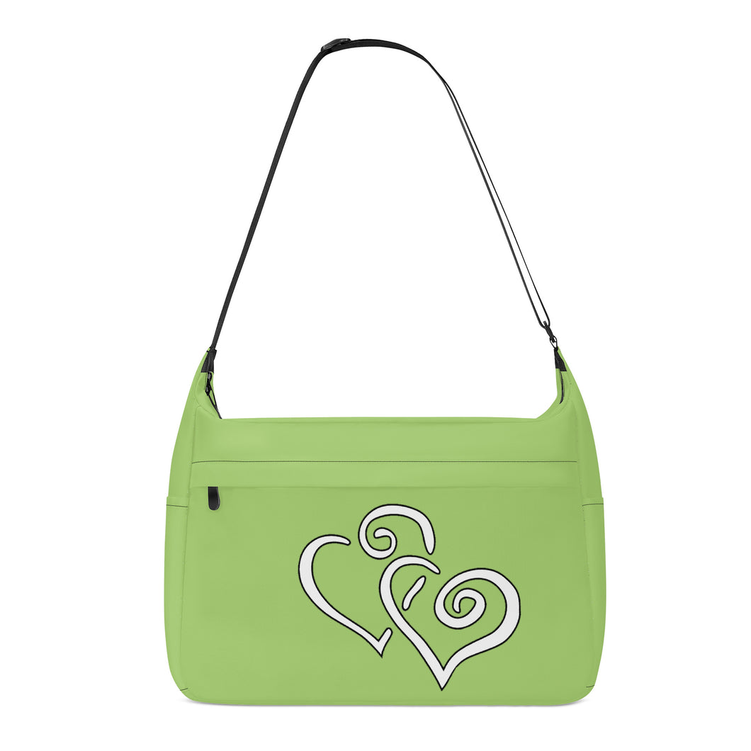 Ti Amo I love you - Exclusive Brand - Wild Willow - Double White Heart - Journey Computer Shoulder Bag