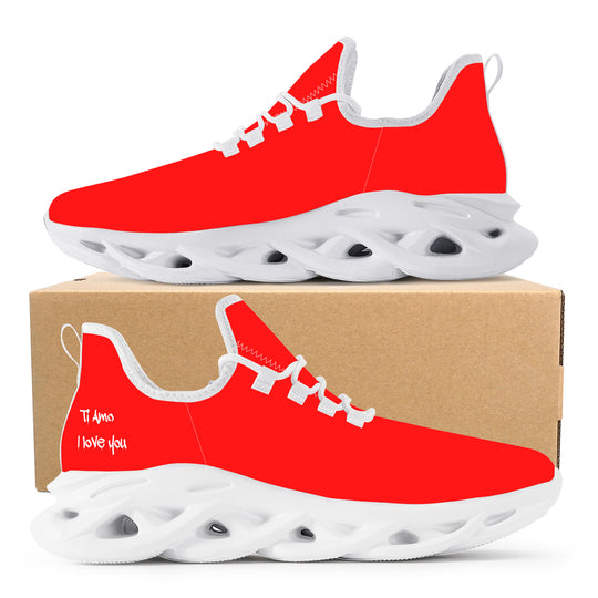 Ti Amo I love you - Exclusive Brand  - Red - Mens / Womens - Flex Control Sneakers- White Soles