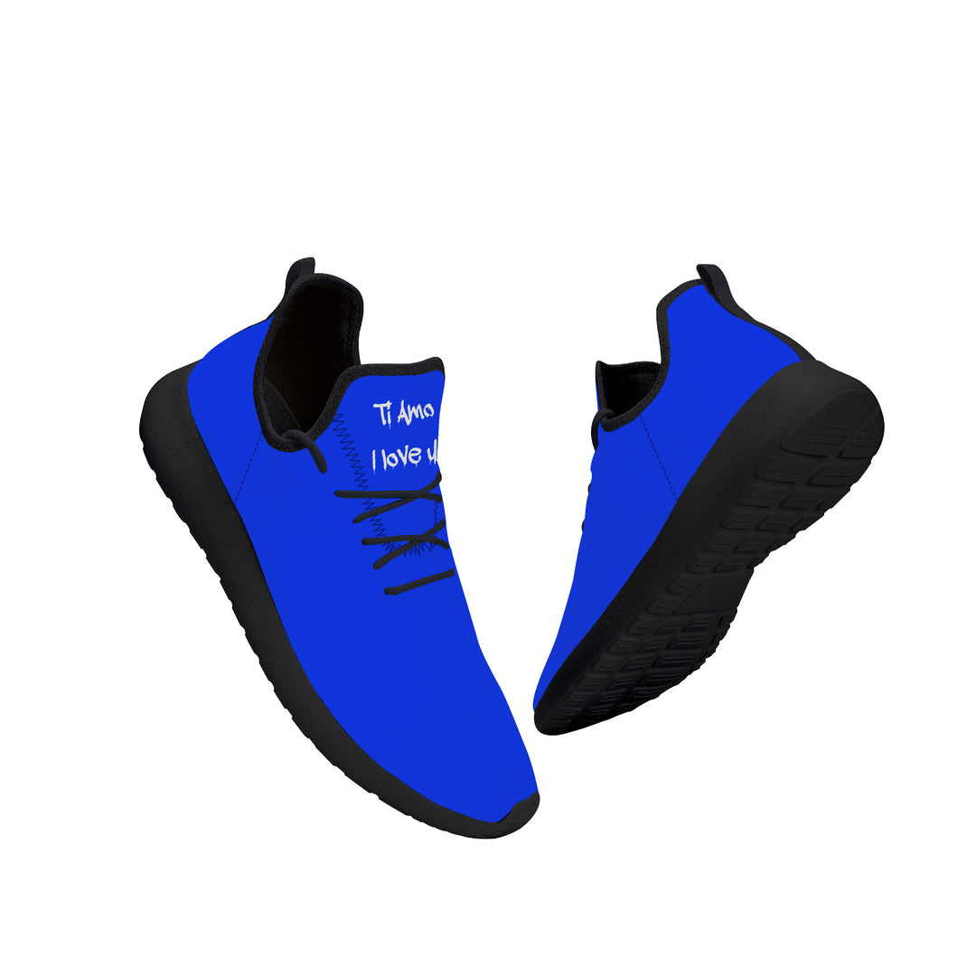Ti Amo I love you - Exclusive Brand - Blue Blue Eyes - Lightweight Mesh Knit Sneakers - Black Soles