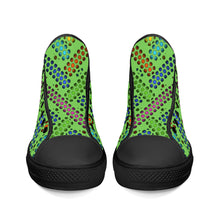 Load image into Gallery viewer, Ti Amo I love you - Exclusive Brand - Pastel Green - Deco Dots - High-Top Canvas Shoes - Black Soles
