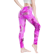 Load image into Gallery viewer, Ti Amo I love you - Exlcusive Brand - Pink Petals - Womens / Teen Girls / Womens Plus Size - Yoga Leggings - Sizes XS-3XL
