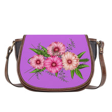 Load image into Gallery viewer, Ti Amo I love you - Exclusive Brand - Lavender - Pink Floral - Saddle Bag
