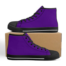 Load image into Gallery viewer, Ti Amo I love you - Exclusive Brand - Pigment Indigo- High-Top Canvas Shoes - Black Soles
