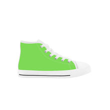 Load image into Gallery viewer, Ti Amo I love you - Exclusive Brand - Pastel Green - Double Black Heart - Kids High Top Canvas Shoes
