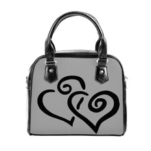 Load image into Gallery viewer, Ti Amo I love you - Exclusive Brand  - Silver Chalice - Double Black Heart -  Shoulder Handbag
