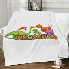 Load image into Gallery viewer, Ti Amo I love you - Exclusive Brand - White Dinosaurs -  Blankets
