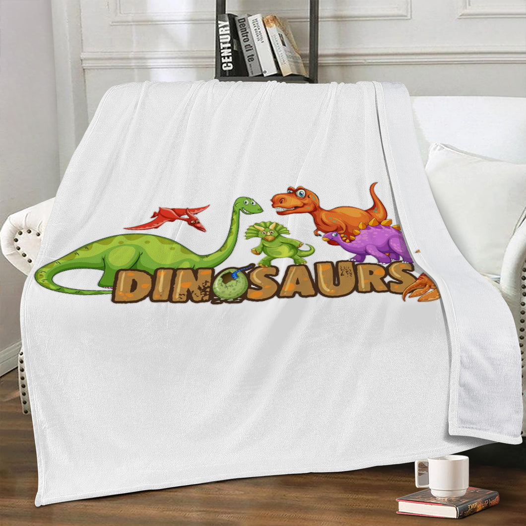 Ti Amo I love you - Exclusive Brand - White Dinosaurs -  Blankets