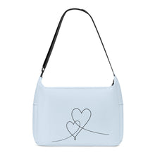 Load image into Gallery viewer, Ti Amo I love you - Exclusive Brand - Blue Chiffon - Double Script Heart - Journey Computer Shoulder Bag
