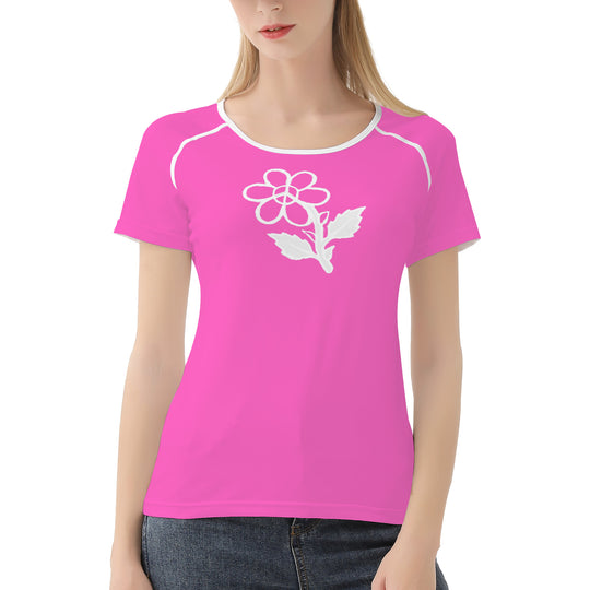 Ti Amo I love you - Exclusive Brand - Hot Pink - White Daisy -  Women's T shirt