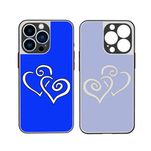 Load image into Gallery viewer, Ti Amo I love you - Exclusive Brand - Blue Blue Eyes - Double White Heart- iPhone 13 Matte Back with Soft Texture Edge Case (3 cameras)
