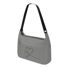 Load image into Gallery viewer, Ti Amo I love you - Exclusive Brand - Battleship Grey - Double Script Heart - Journey Computer Shoulder Bag
