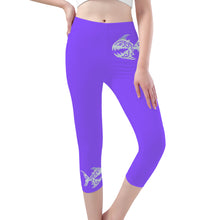 Load image into Gallery viewer, Ti Amo I love you - Exclusive Brand  - Light Purple - Angry Fish - Capri Yoga Leggings - Sizes XS-3XL
