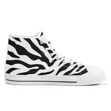 Load image into Gallery viewer, Ti Amo I love you - Exclusive Brand  - Zebra - High-Top Canvas Shoes  - White Soles
