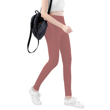 Load image into Gallery viewer, Ti Amo I love you - Exclusive Brand  - Marsala -  White Daisy -  Yoga Leggings - Ti Amo I love you
