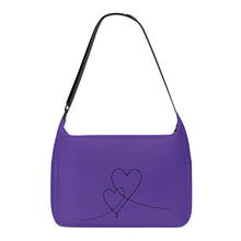 Load image into Gallery viewer, Ti Amo I love you - Exclusive Brand - Blue-Magenta Violet - Double Script Heart - Journey Computer Shoulder Bag
