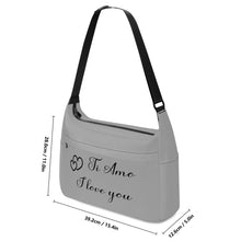 Load image into Gallery viewer, Ti Amo I love you - Exclusive Brand - Silver Chalice - Double Black Heart Logo -  Journey Computer Shoulder Bag
