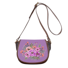 Load image into Gallery viewer, Ti Amo I love you - Exclusive Brand - African Violet - Floral Bouquet - Saddle Bag
