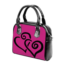 Load image into Gallery viewer, Ti Amo I love you - Exclusive Brand - Amaranth Cerise - Double Black Heart -  Shoulder Handbag
