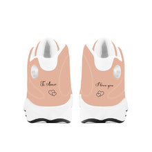 Load image into Gallery viewer, Ti Amo I love you - Exclusive Brand  - Almost Apricot - Mens / Womens  - Unisex Basketball Shoes - White Laces
