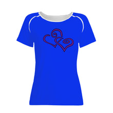 Load image into Gallery viewer, Ti Amo I love you - Exclusive Brand  - Blue Blue Eyes - Double Purple Heart - Women&#39;s T shirt
