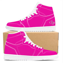 Load image into Gallery viewer, Ti Amo I love you - Exclusive Brand - Hollywood Cerise - High Top Synthetic Leather Sneaker
