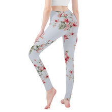 Load image into Gallery viewer, Ti Amo I love you - Exclusive Brand - Gray Floral - Womens / Teen Girls / Womens Plus Size - Yoga Leggings - Sizes XS-3XL
