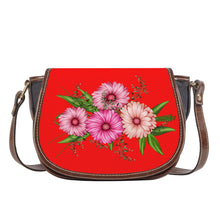 Load image into Gallery viewer, Ti Amo I love you - Exclusive Brand - Red - Pink Floral - Saddle Bag
