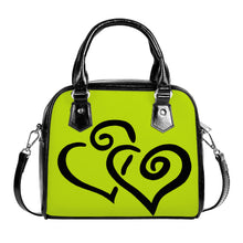 Load image into Gallery viewer, Ti Amo I love you - Exclusive Brand - Fuego Green - Double Black Heart -  Shoulder Handbag
