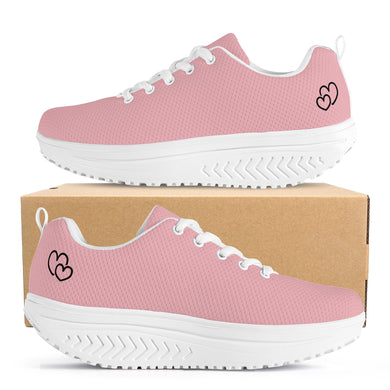 Ti Amo I love you - Exclusive Brand  - Mandys Pink - Womens Mesh Heightening Shake Wedge Platform Shoes - Ti Amo I love you