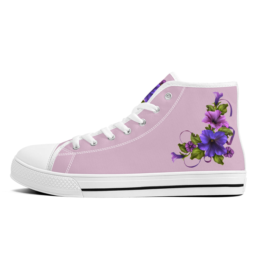 Ti Amo I love you - Exclusive Brand - High-Top Canvas Shoes - White Soles