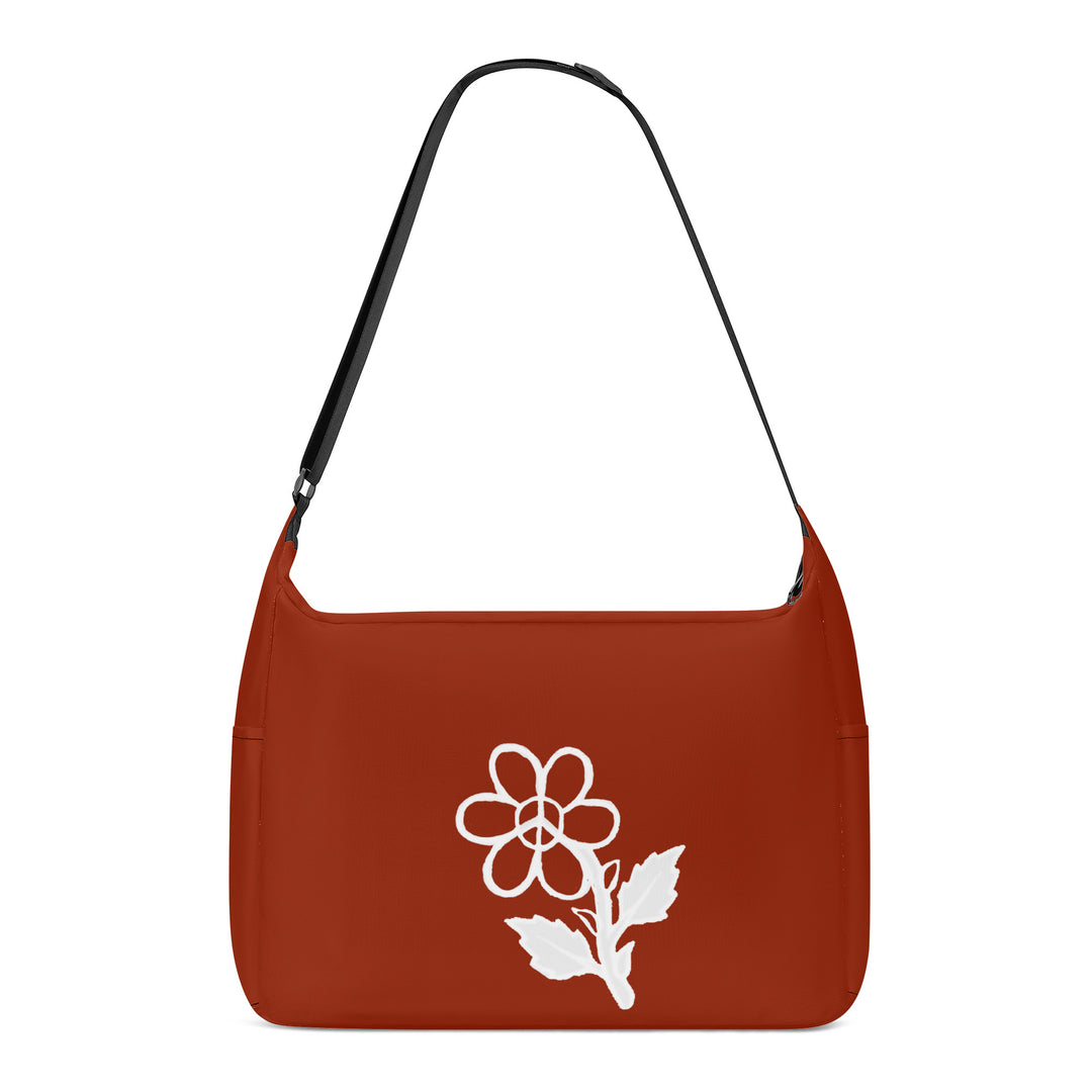 Ti Amo I love you - Exclusive Brand - Dark Red 2 - White Daisy - Journey Computer Shoulder Bag