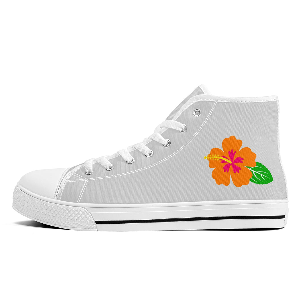 Ti Amo I love you  - Exclusive Brand  - Womens High-Top Canvas Shoes - White Soles