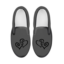 Load image into Gallery viewer, Ti Amo I love you - Exclusive Brand - Davy&#39;s Grey - Double Black Heart - Slip-on shoes - Black Soles
