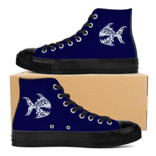 Load image into Gallery viewer, Ti Amo I love you - Exclusive Brand - Stratos - Angry Fish - High Top Canvas Shoes - Black  Soles
