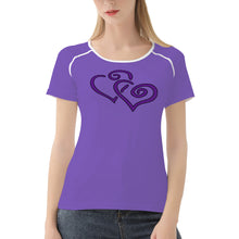 Load image into Gallery viewer, Ti Amo I love you - Exclusive Brand  - Fushia Blue - Double Purple - Women&#39;s T shirt
