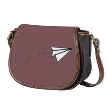 Load image into Gallery viewer, Ti Amo I love you - Exclusive Brand - Rose Brown - Paper Airplane - Saddle Bag
