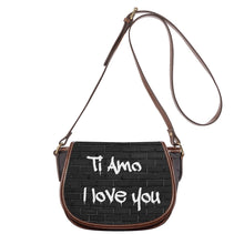 Load image into Gallery viewer, Ti Amo I love you - Exclusive Brand - Black - White Logo - Saddle Bag
