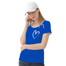 Load image into Gallery viewer, Ti Amo I love you - Exclusive Brand  - Cobalt Blue - White Heart - Women&#39;s T shirt - Sizes XS-2XL
