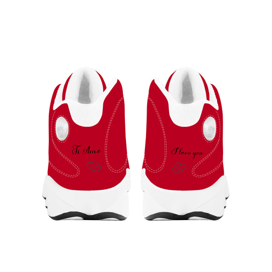 Ti Amo I love you - Exclusive Brand  - Angels Red -Mens / Womens - Unisex  Basketball Shoes - White Laces