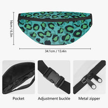 Load image into Gallery viewer, Ti Amo I love you - Exclusive Brand - Tradewind with Aqua Forest Leopard Spots - Fanny Pack
