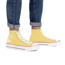 Load image into Gallery viewer, Ti Amo I love you - Exclusive Brand - Sweet Corn - White Daisy - High Top Canvas Shoes - White Soles
