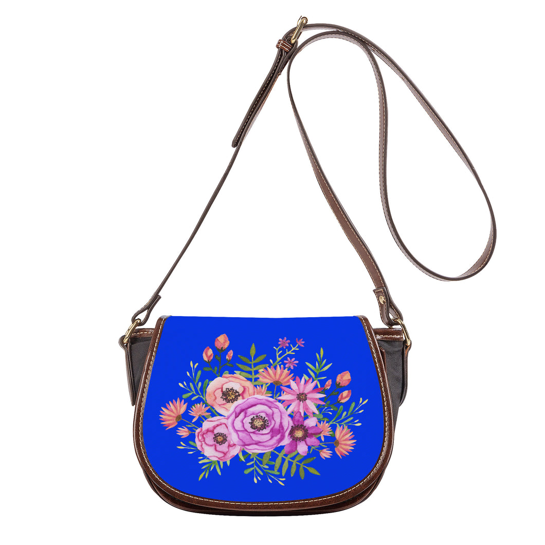 Ti Amo I love you - Exclusive Brand - Ultramarine -  Floral Bouquet - Saddle Bag