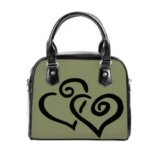 Load image into Gallery viewer, Ti Amo I love you - Exclusive Brand - Avocado 2 - Double Black Heart -  Shoulder Handbag
