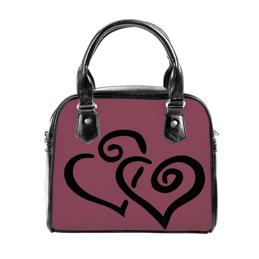 Ti Amo I love you - Exclusive Brand - Dry Rose - Double Black Heart -  Shoulder Handbag