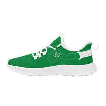 Load image into Gallery viewer, Ti Amo I love you - Exclusive Brand  - Fun Green -  Double Heart - Womens Mesh Knit Shoes - White Soles
