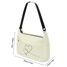 Load image into Gallery viewer, Ti Amo I love you - Exclusive Brand - Beige - Double Script Heart - Journey Computer Shoulder Bag
