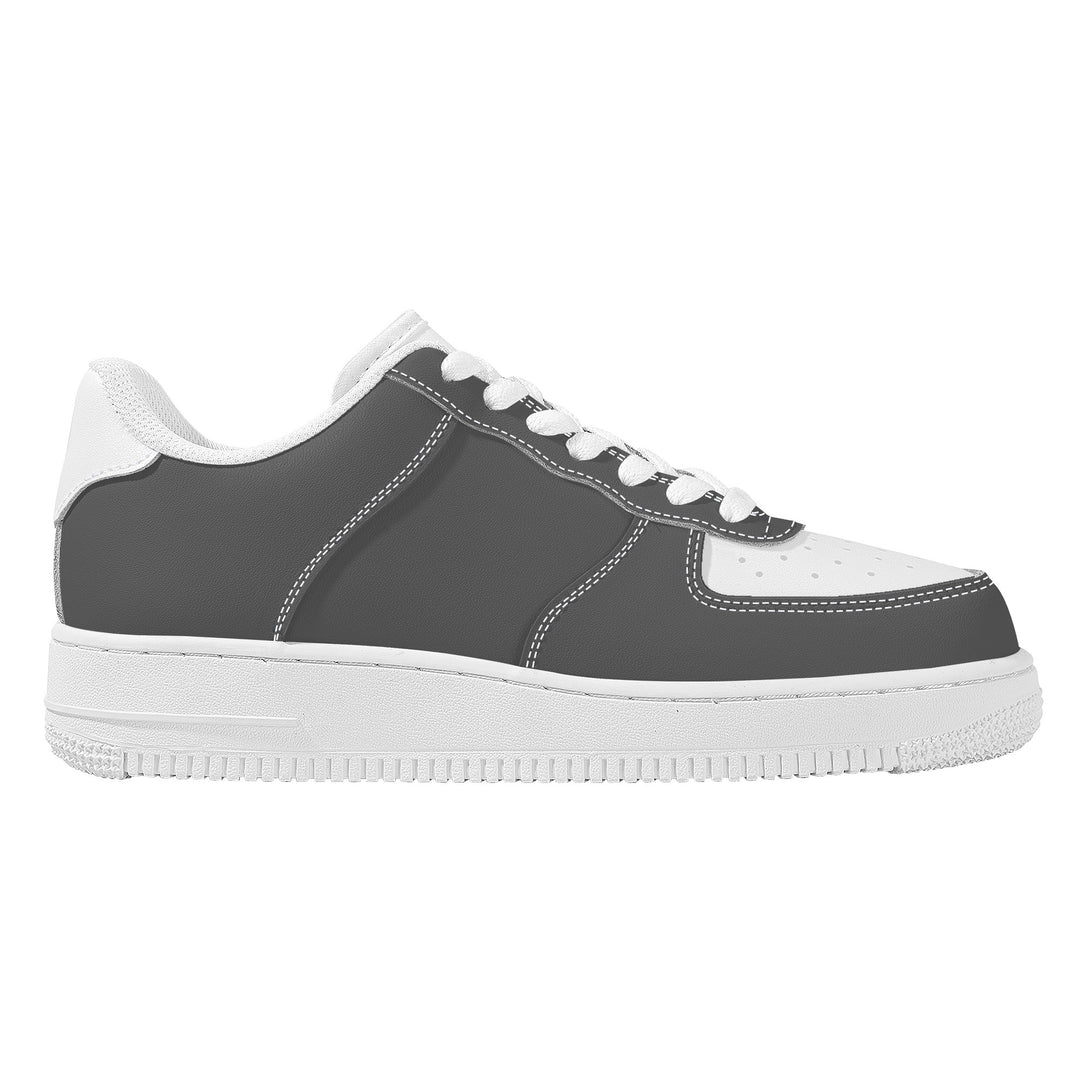 Ti Amo I love you - Exclusive Brand - Davy's Grey & White - Low Top Unisex Sneakers - Sizes: Big Kids 4.5-7 / Mens 4.5-14.5 / Womens 5.5-14