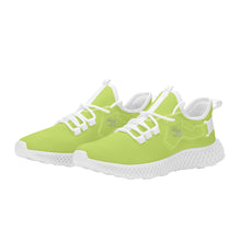 Load image into Gallery viewer, Ti Amo I love you - Exclusive Brand  - Yellow Green -  Double Heart - Womens Mesh Knit Shoes - White Soles
