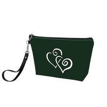 Load image into Gallery viewer, Ti Amo I love you- Exclusive Brand  - Celtic - Double White Heart - Sling Cosmetic Bag
