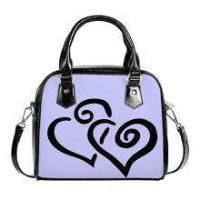 Load image into Gallery viewer, Ti Amo I love you - Exclusive Brand - Lavender Blue - Double Black Heart -  Shoulder Handbag
